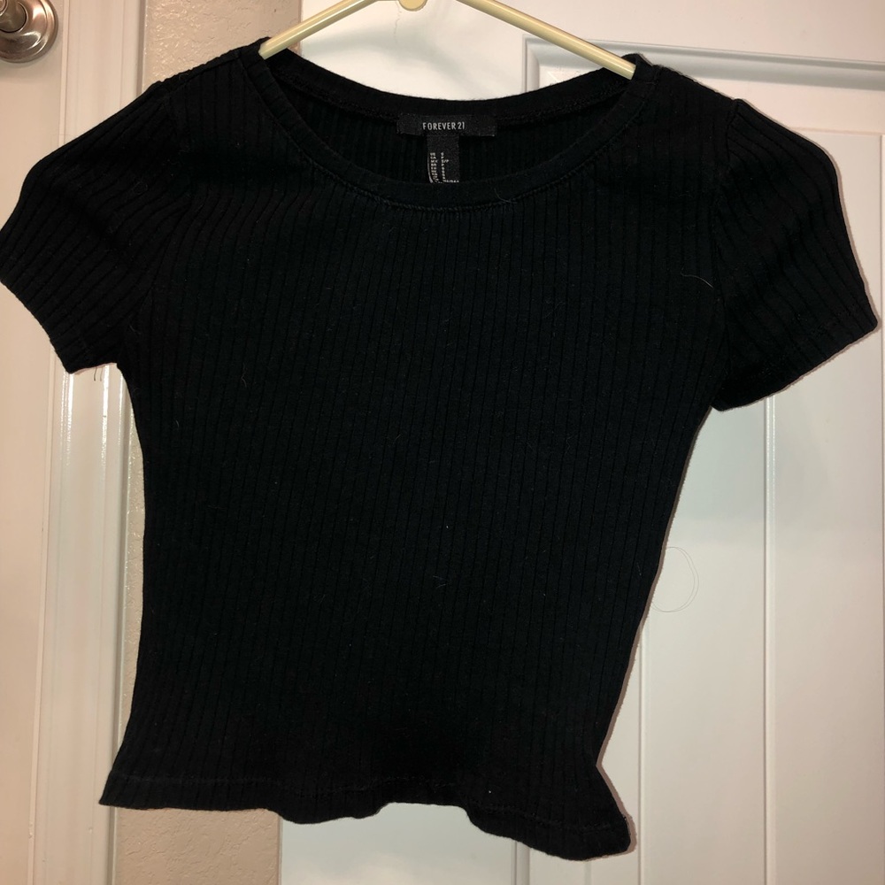 Simple Black Crop Top